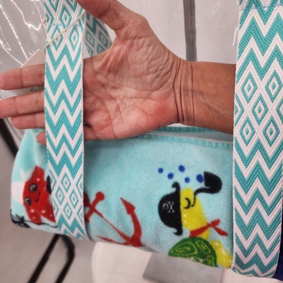 Clear Festival Stadium Concert Tote Bag With Aztec Print Straps NWT - Picture 5 of 6